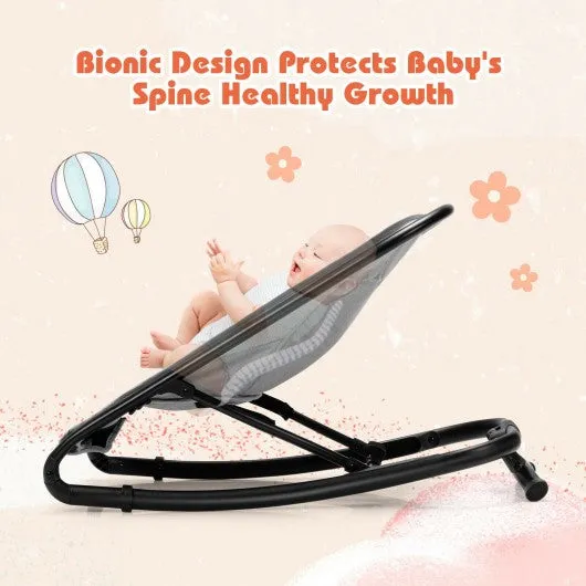 2-in-1 Adjustable Baby Bouncer and Rocker-Gray