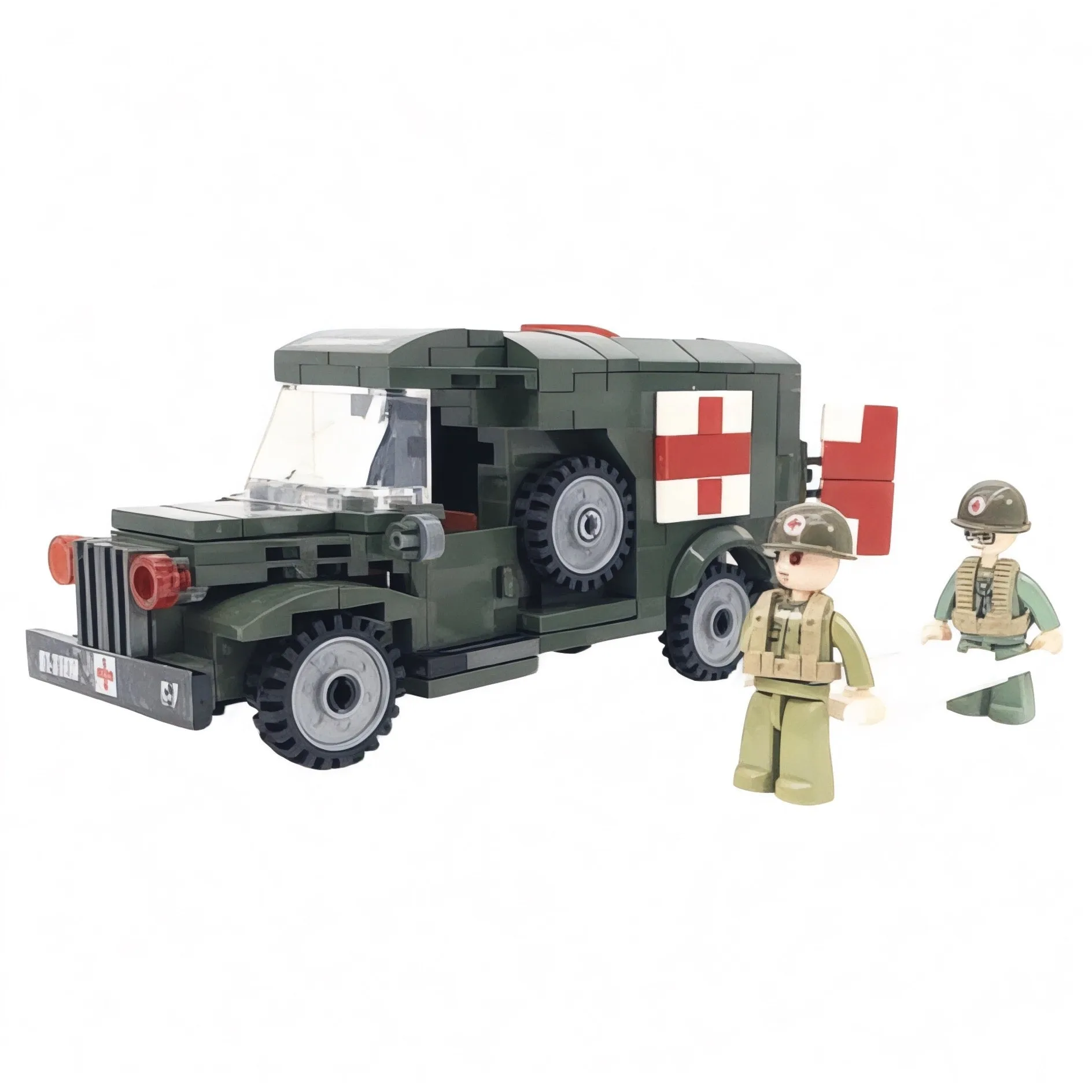 262 Piece Military WW2 Ambulance Building Blocks Toy Bricks Set | General Jim's Toys