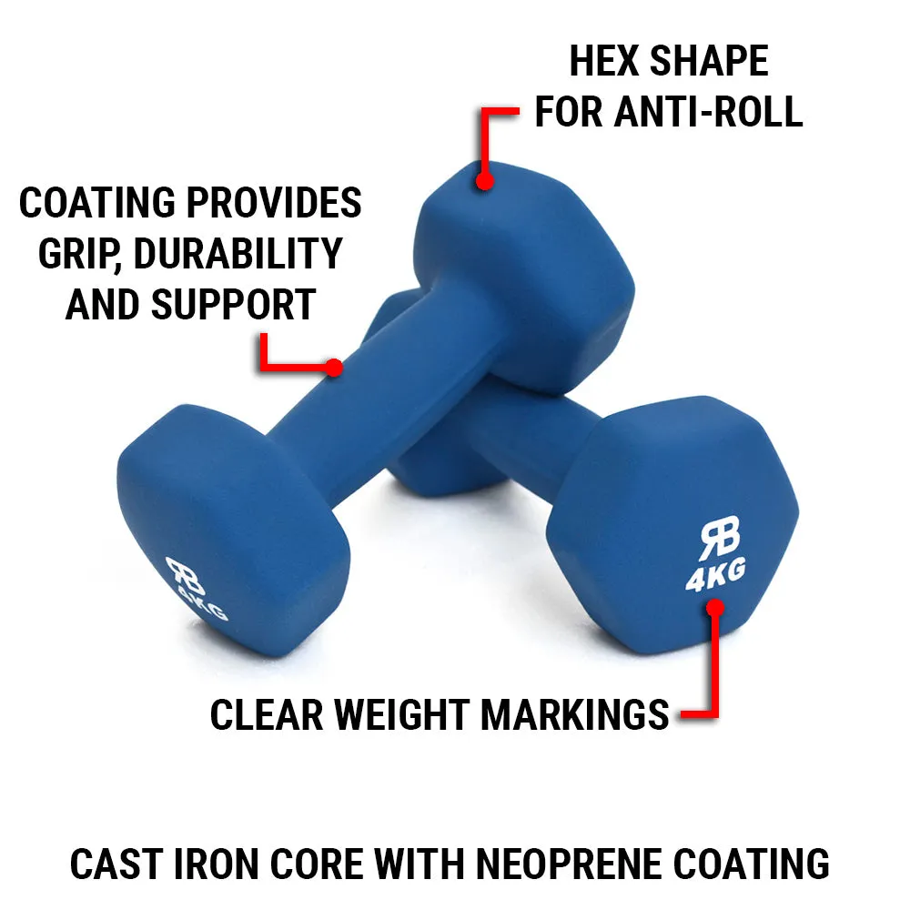 2KG PAIR NEOPRENE HEX DUMBELL