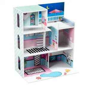 3 Level Kids Pretend Play Doll Cottage House