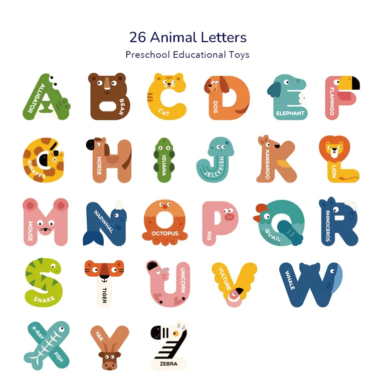 Animal Alphabet Magnets 26pcs