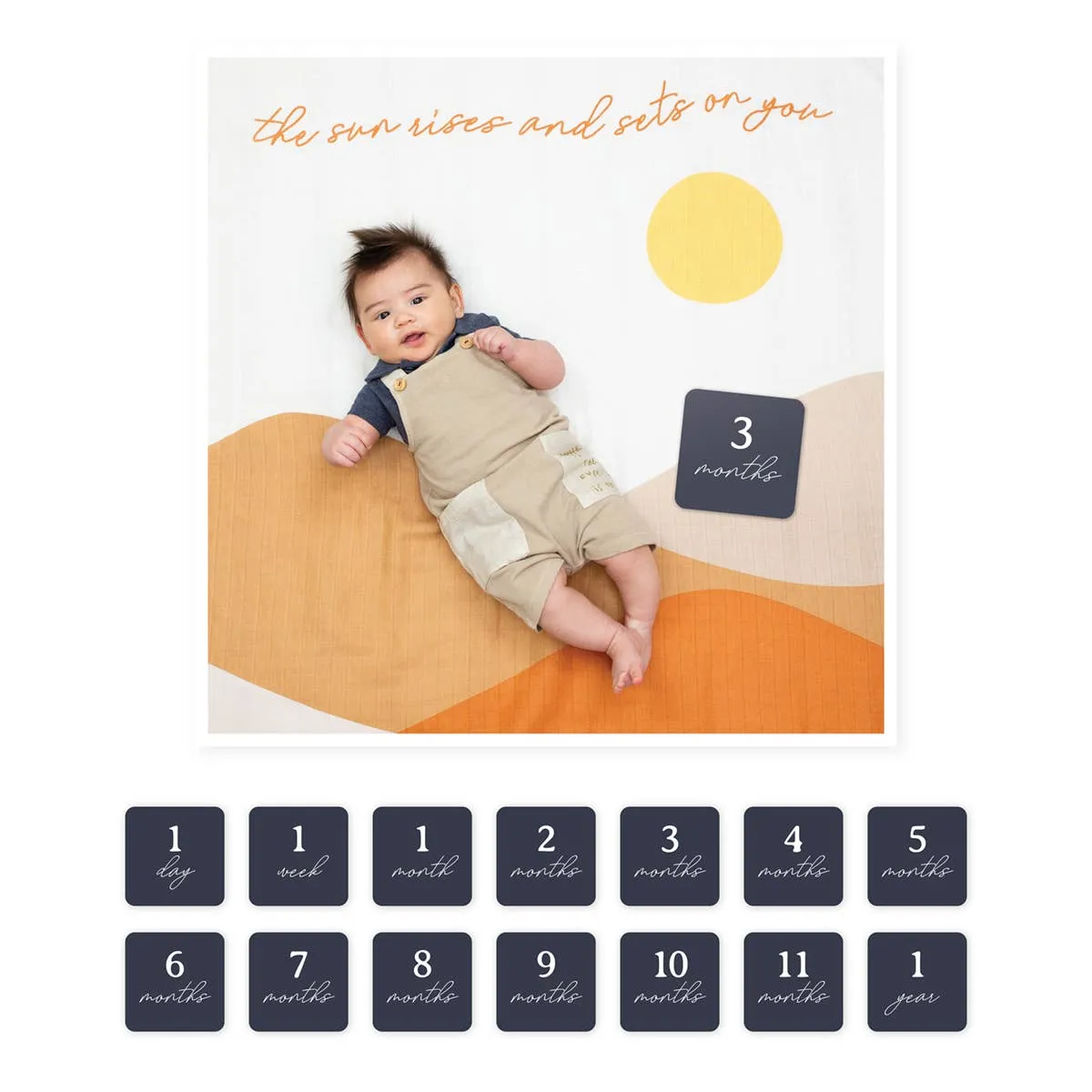 Baby's 1st Year Swaddle & Milestone Cards - Sunrise