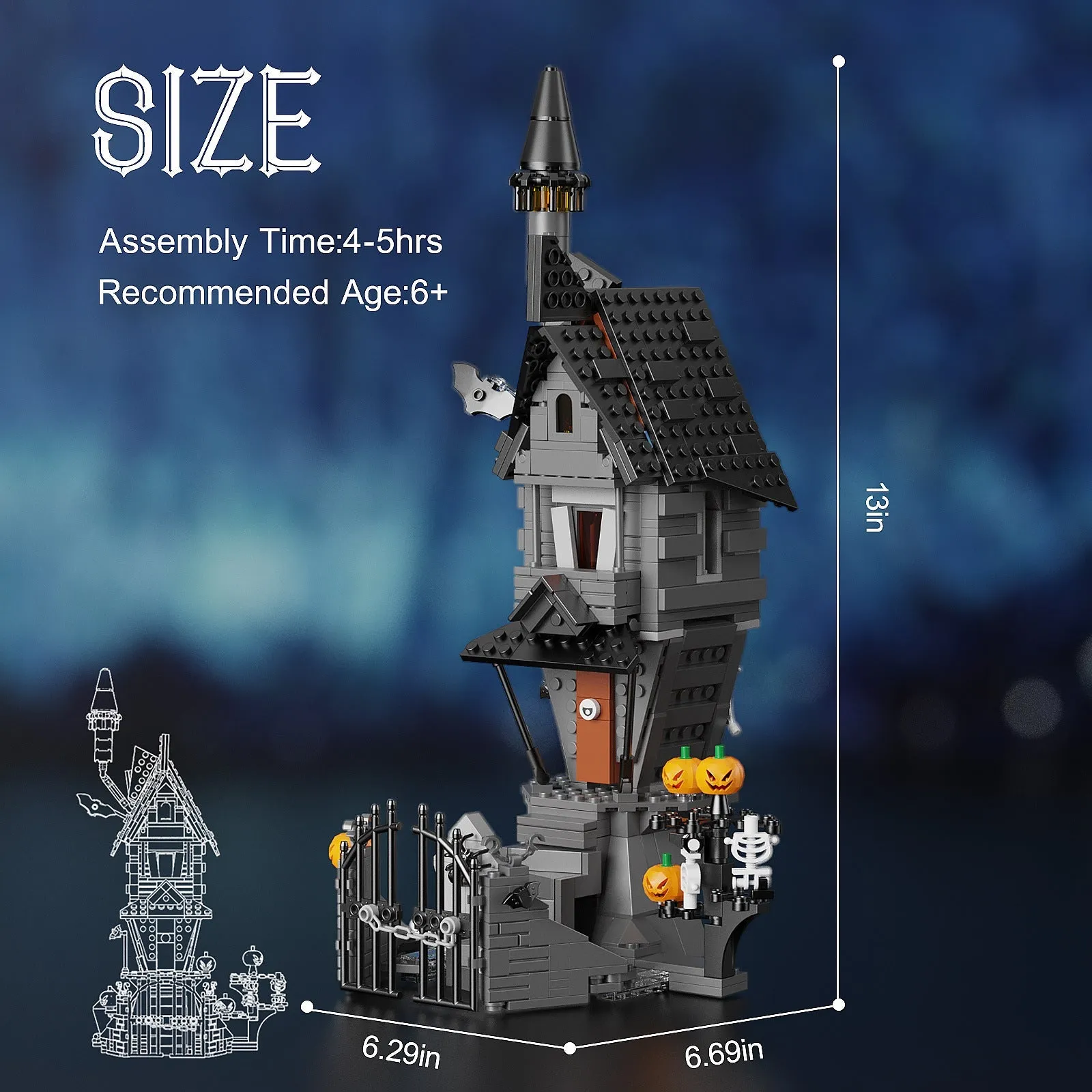 Buildmoc Self-Designed The Nightmare Before Christmas Scenario Building Block Set Compatible with Lego Assembling Toys