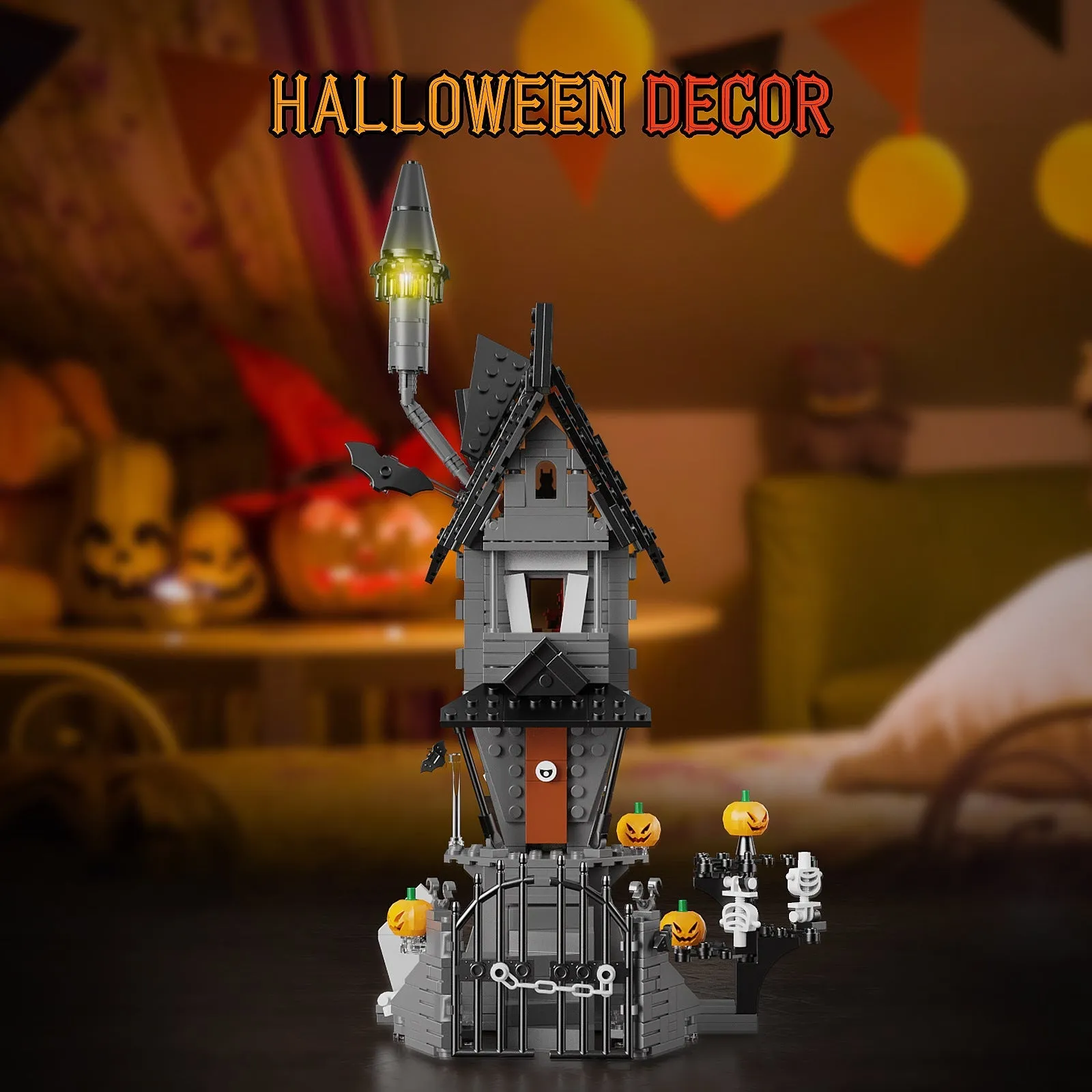 Buildmoc Self-Designed The Nightmare Before Christmas Scenario Building Block Set Compatible with Lego Assembling Toys