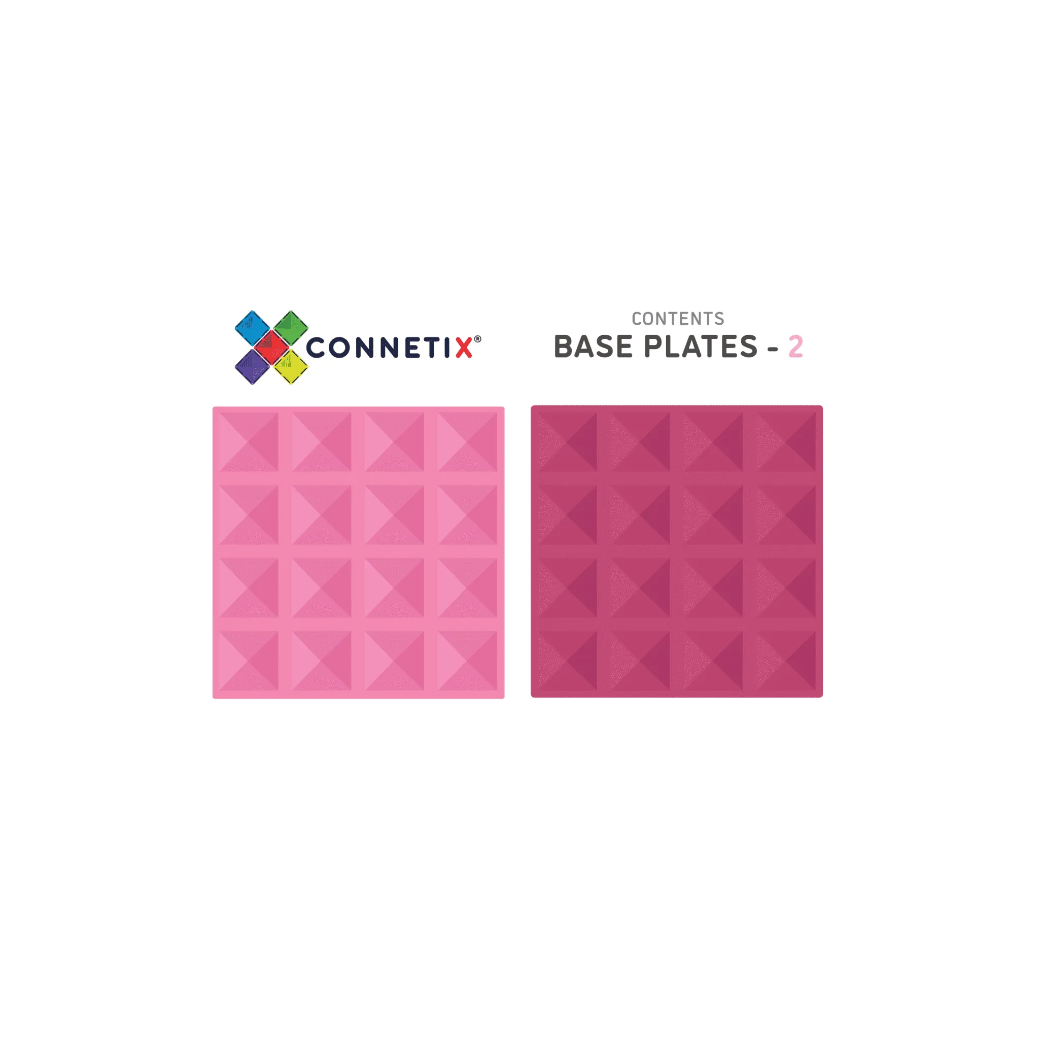 Connetix 2 piece pink and berry base plates