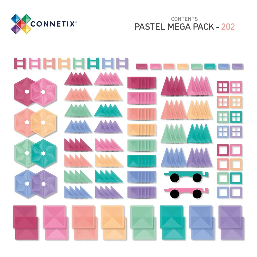 Connetix | Mega Pack Pastel - 202 Piece (ships in one week)