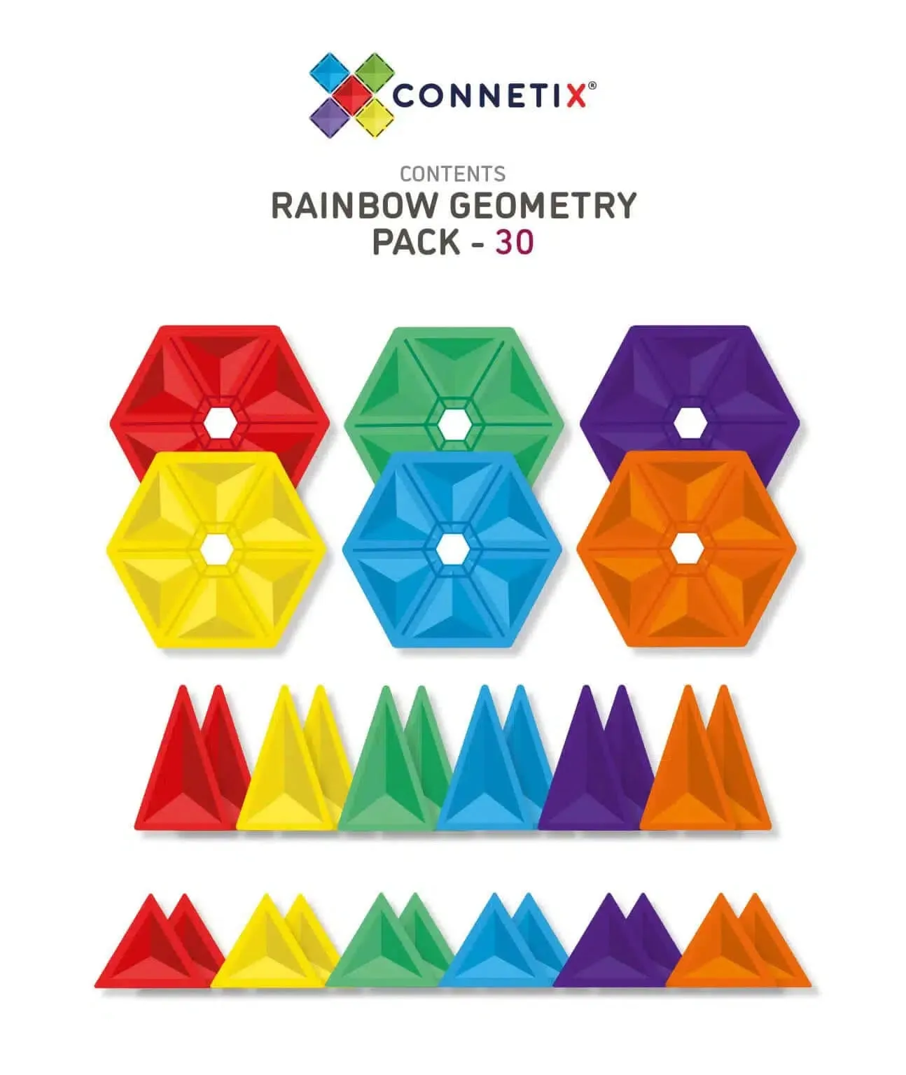 Connetix Rainbow 30 Piece Geometry Pack