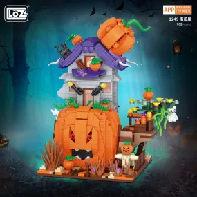 Creative MINI Halloween House Bricks Sets City Pumpkin Hut Party Decoration Building Block Children Toys Halloween Gifts