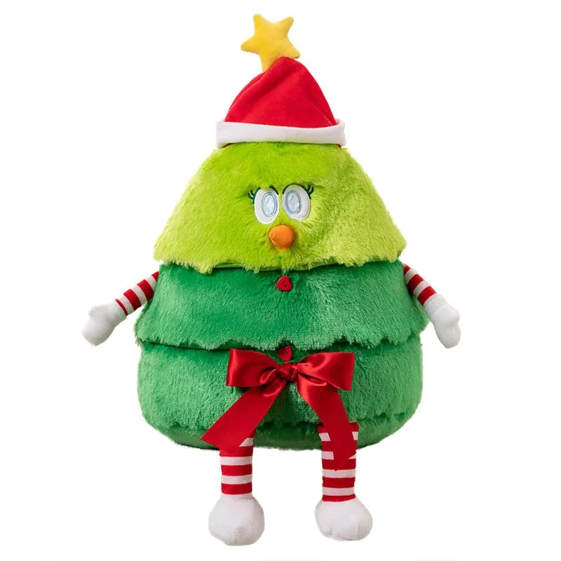 Funny Kawaii Christmas Tree Plushies with Removable Hat