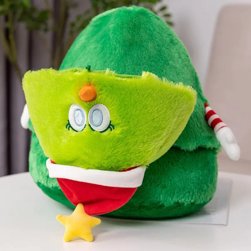 Funny Kawaii Christmas Tree Plushies with Removable Hat