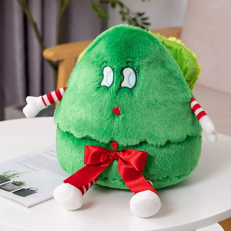 Funny Kawaii Christmas Tree Plushies with Removable Hat