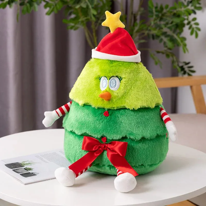 Funny Kawaii Christmas Tree Plushies with Removable Hat