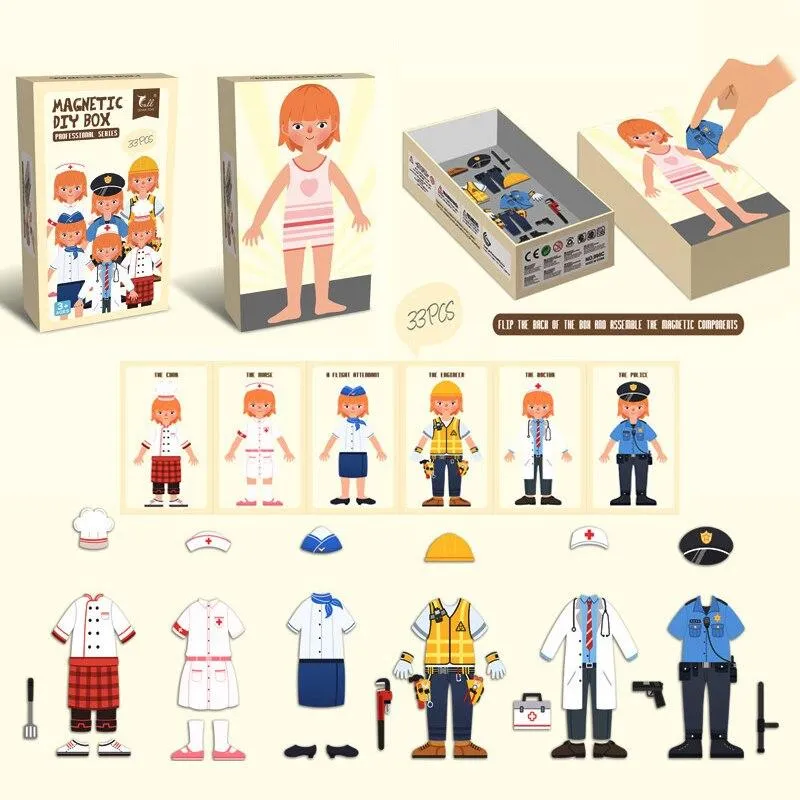 Kids Magnetic Human Body Cognitive DIY Puzzles Early Learning Educational Toy Funny Gift For Children Dressing Jigsaw