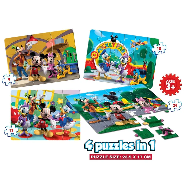 Mickey Mouse Clubhouse - 4 in 1 Puzzle - 9, 12, 18 & 24 Pieces