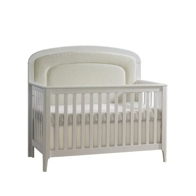 Natart Palo 5-in-1 Convertible Crib with Upholstered Panel Bouclé Beige