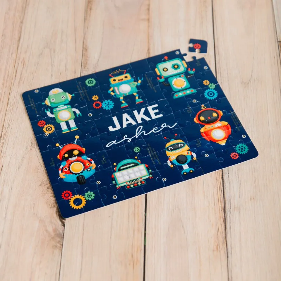 Personalized Robots Jigsaw Puzzles for Kids