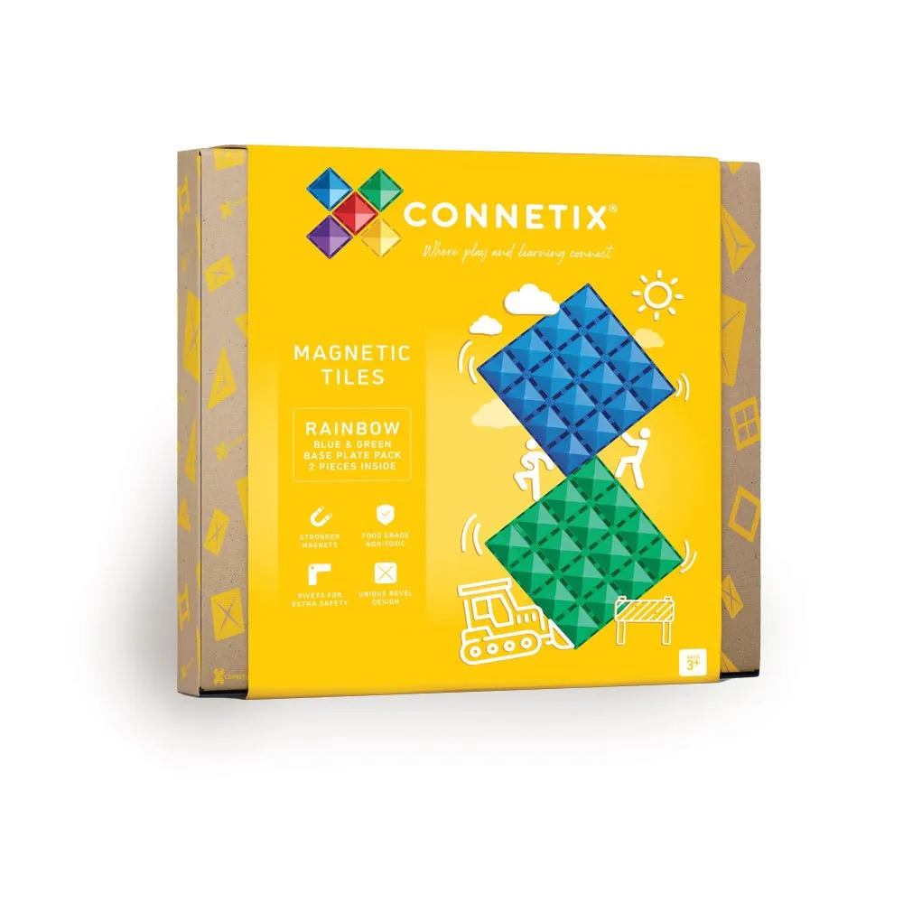 Rainbow Blue & Green Base Plate 2 Piece| CONNETIX Tiles