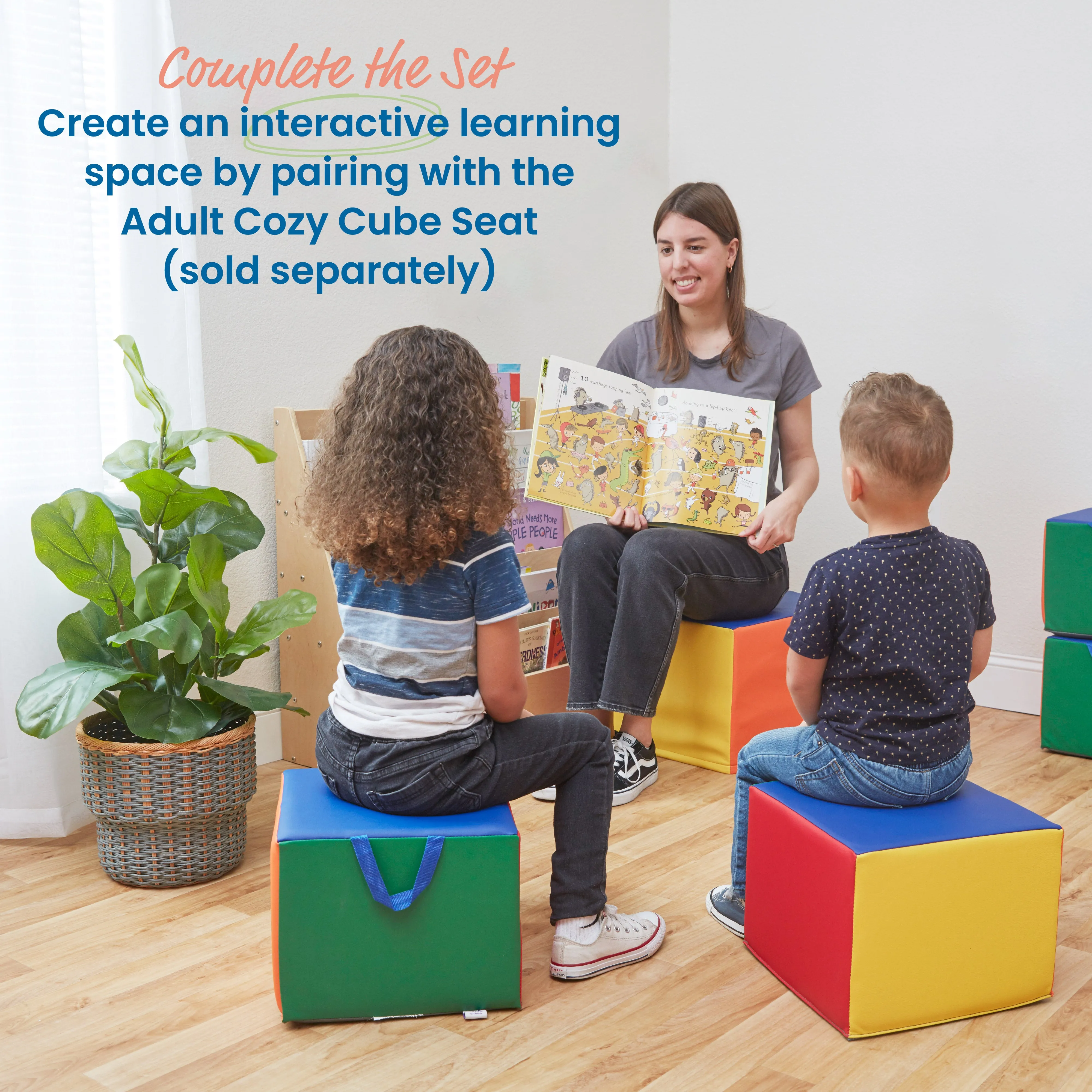 SoftZone Children's Cozy Cubes, Flexible Seating, 4-Pack