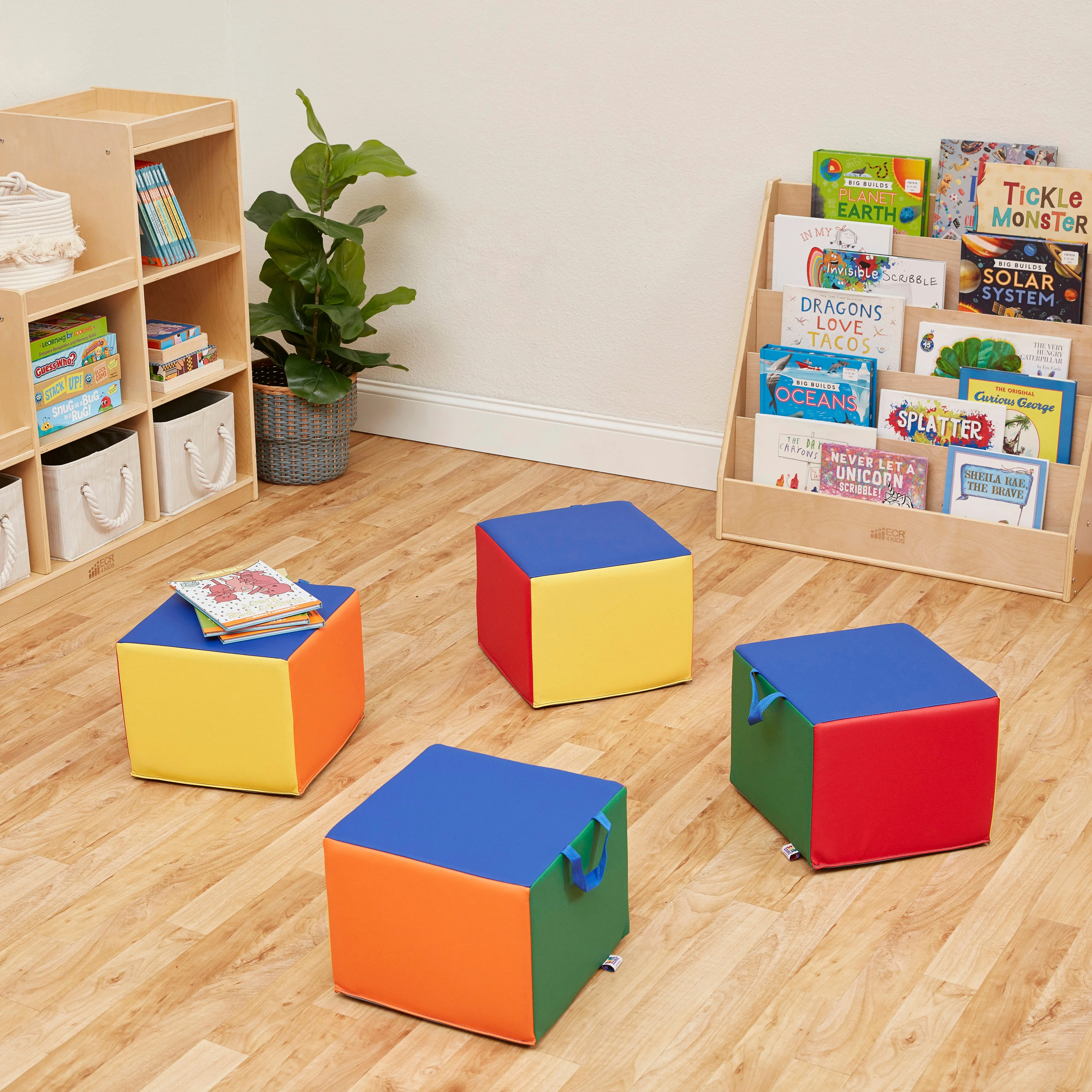 SoftZone Children's Cozy Cubes, Flexible Seating, 4-Pack