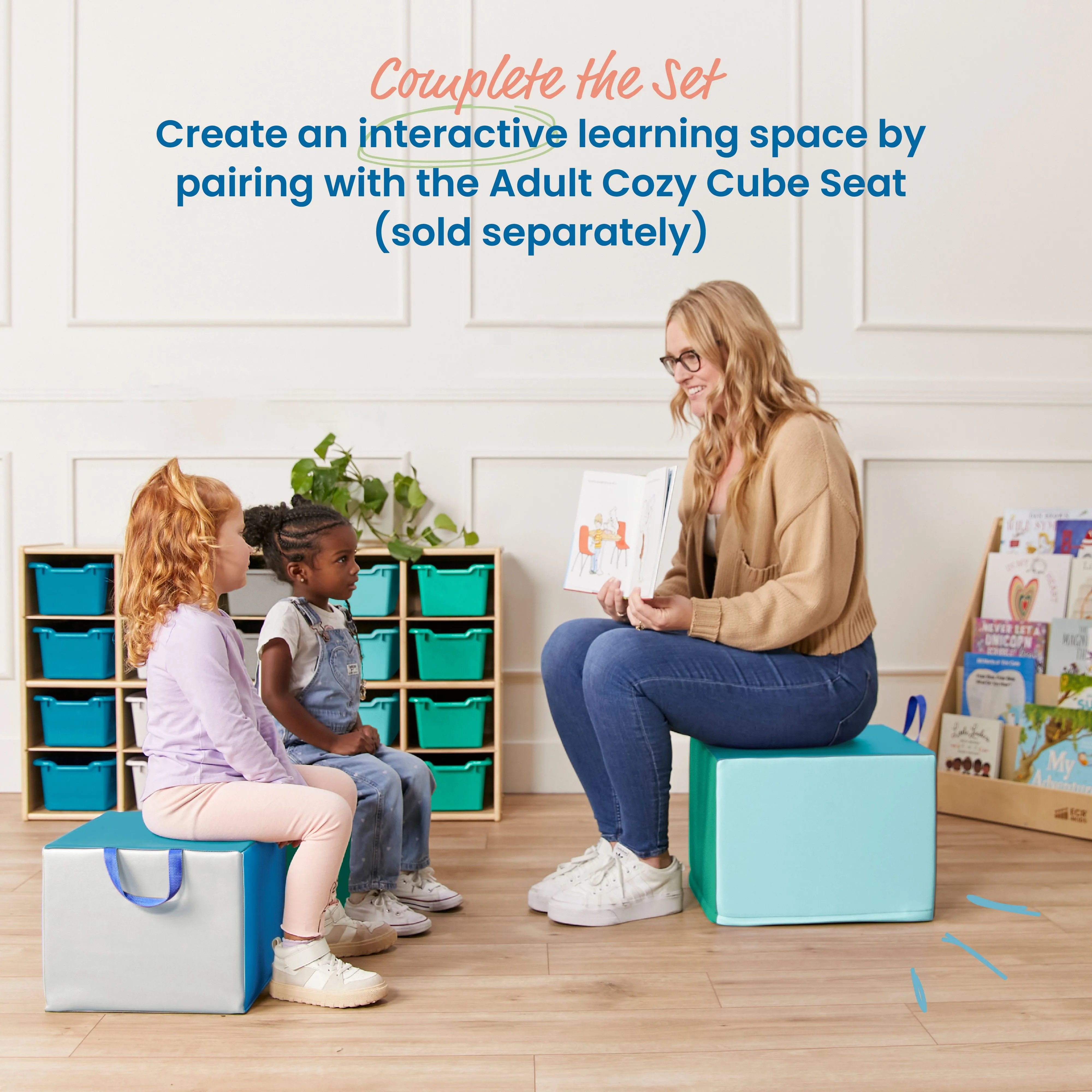 SoftZone Children's Cozy Cubes, Flexible Seating, 4-Pack