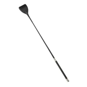 Spartacus Wide Tip Black Leather Riding Crop - 27"