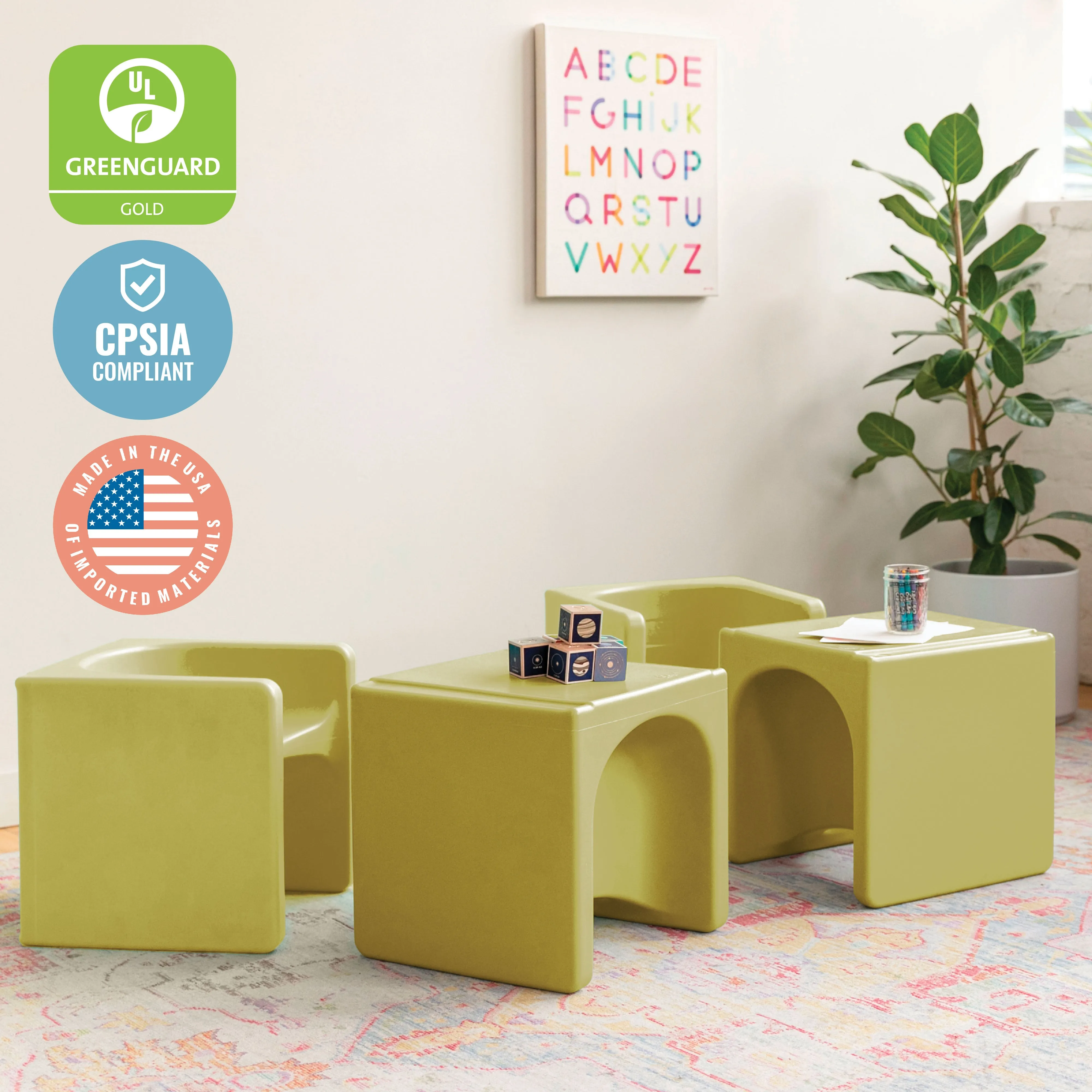 Tri-Me 3-In-1 Cube Chair, Kids Furniture