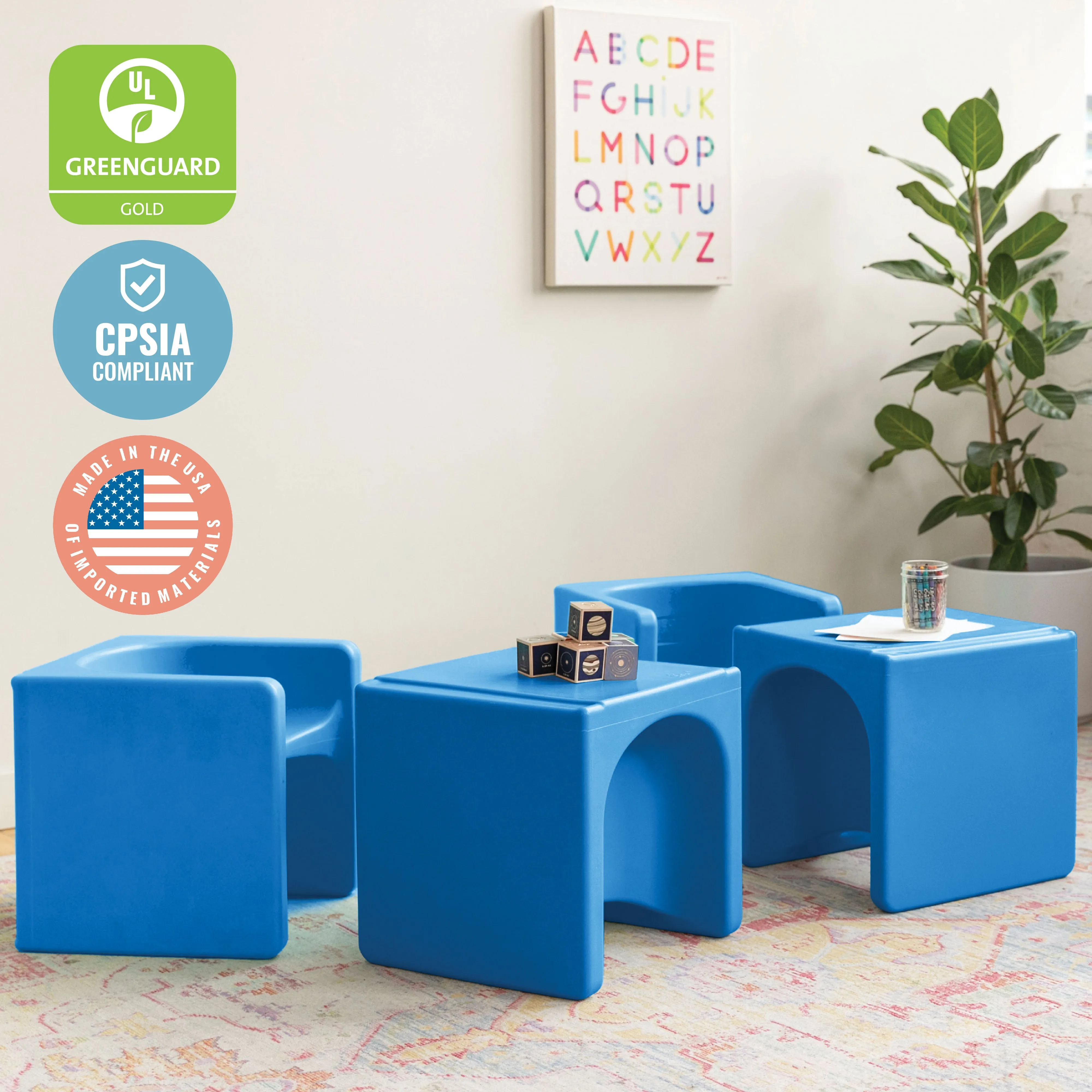 Tri-Me 3-In-1 Cube Chair, Kids Furniture