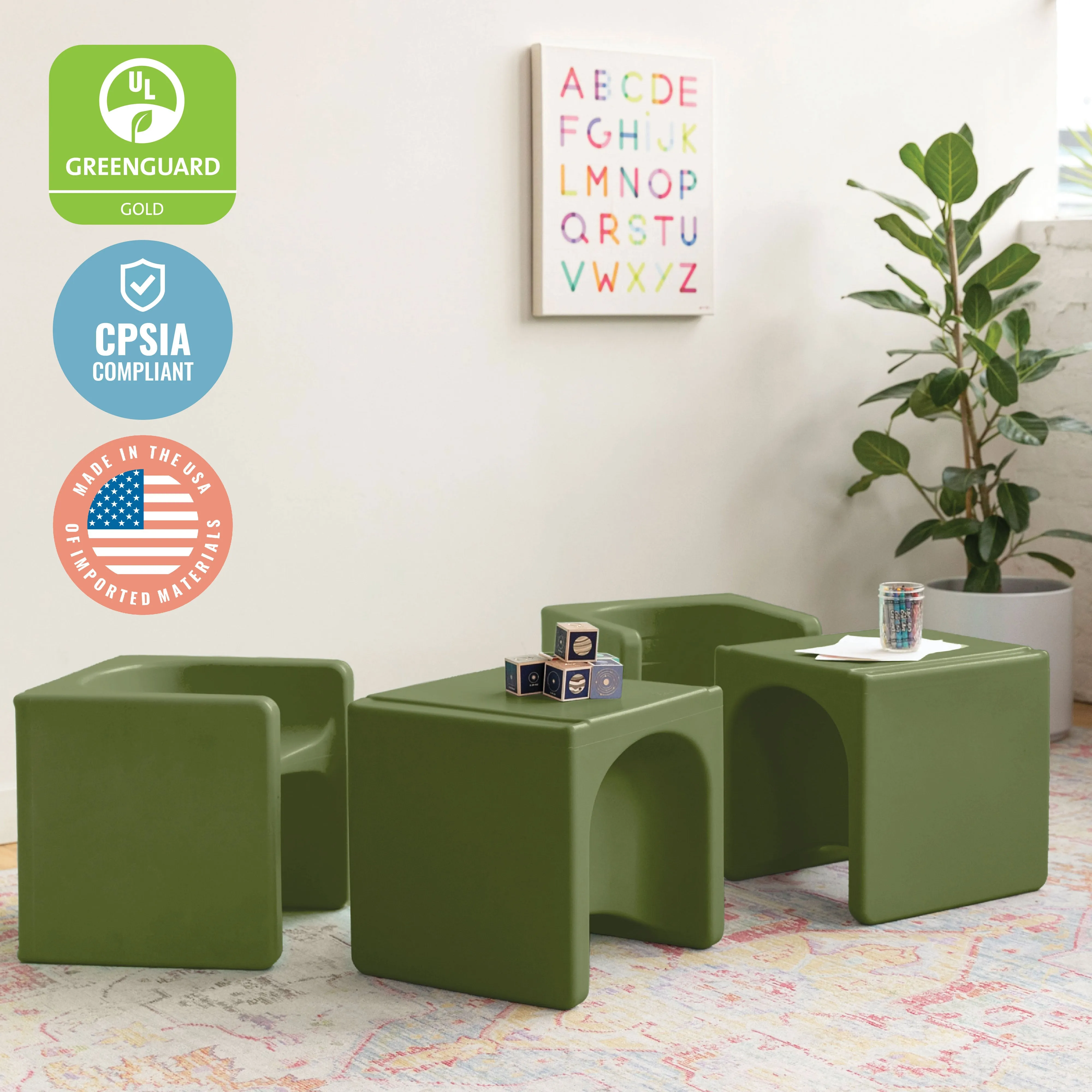 Tri-Me 3-In-1 Cube Chair, Kids Furniture