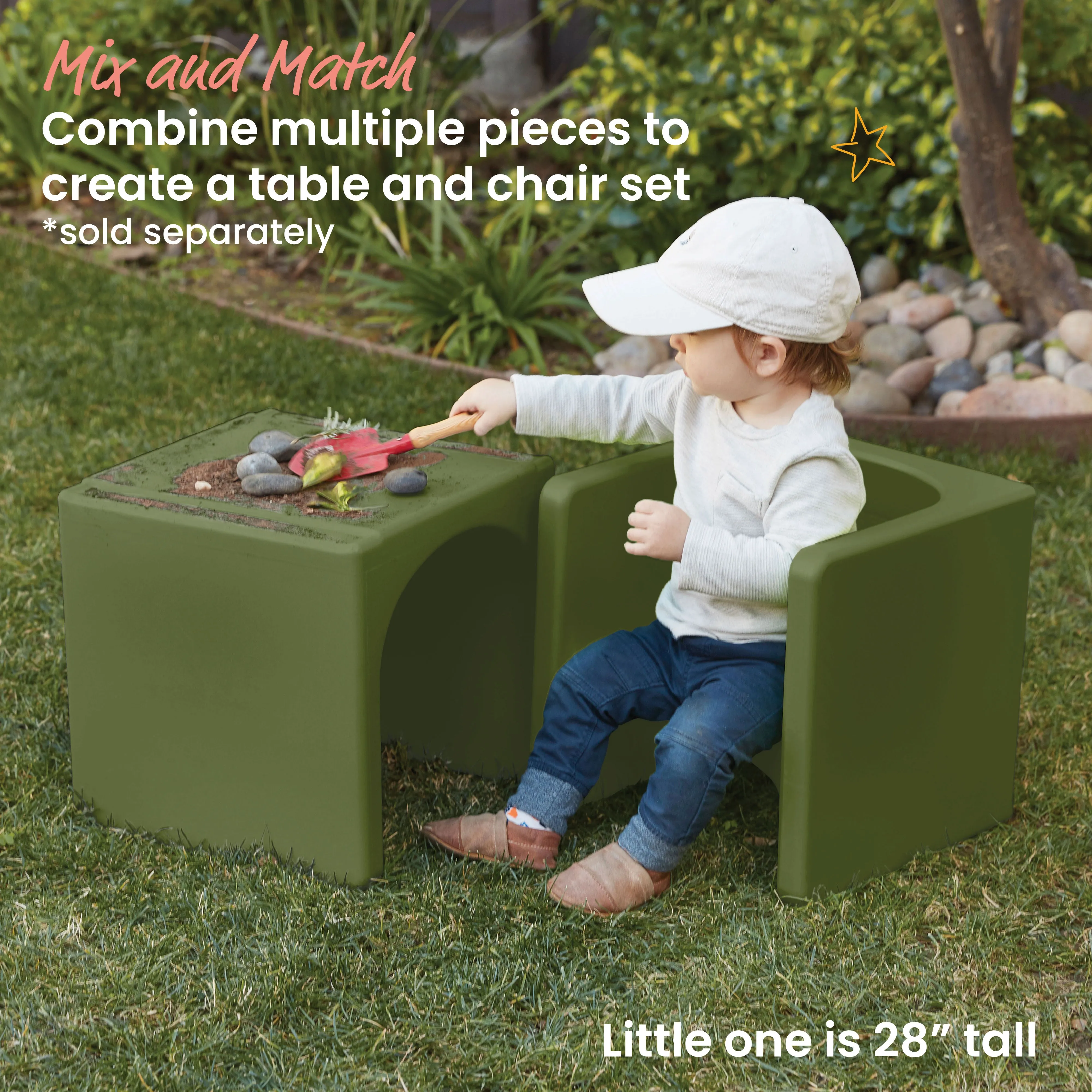 Tri-Me 3-In-1 Cube Chair, Kids Furniture