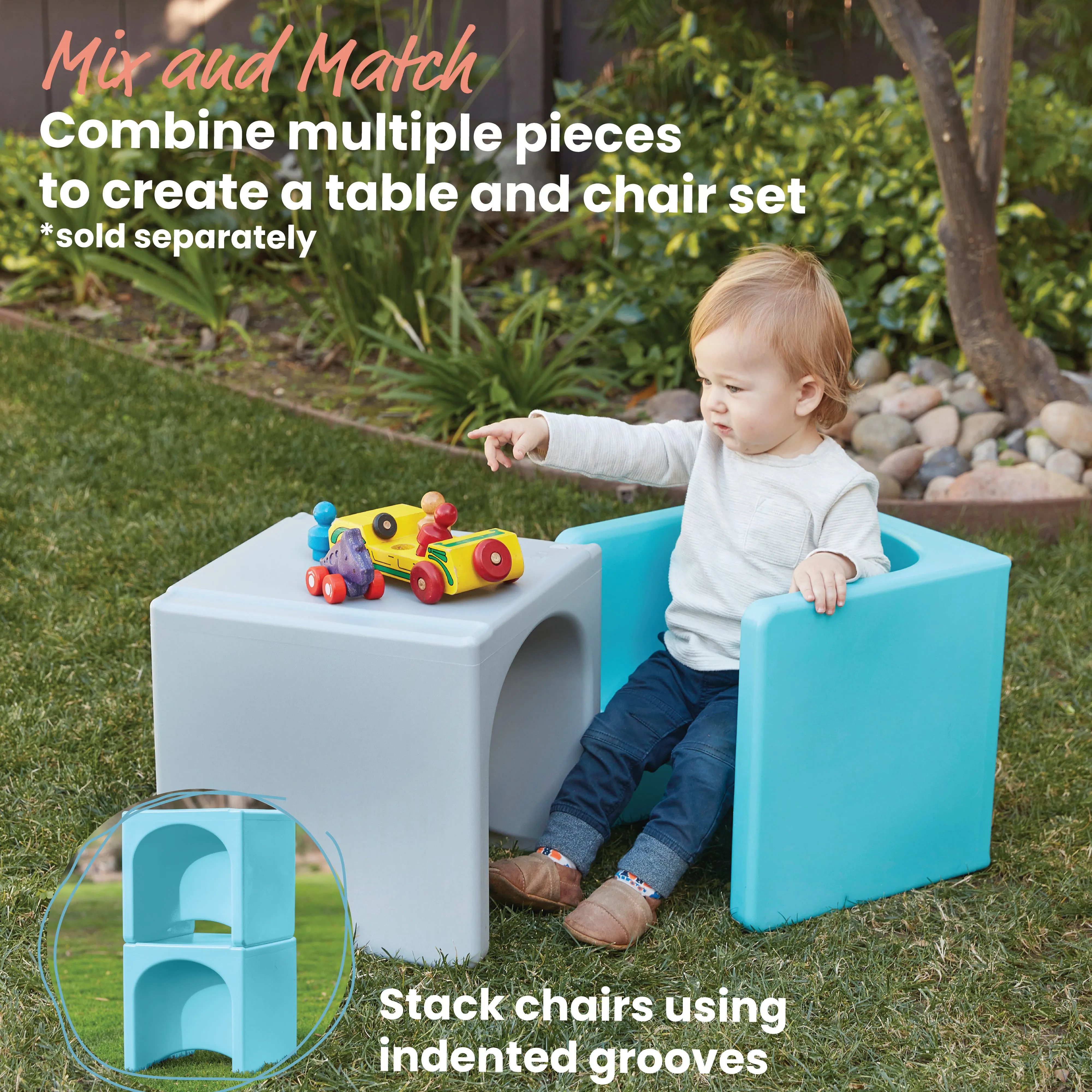 Tri-Me 3-In-1 Cube Chair, Kids Furniture