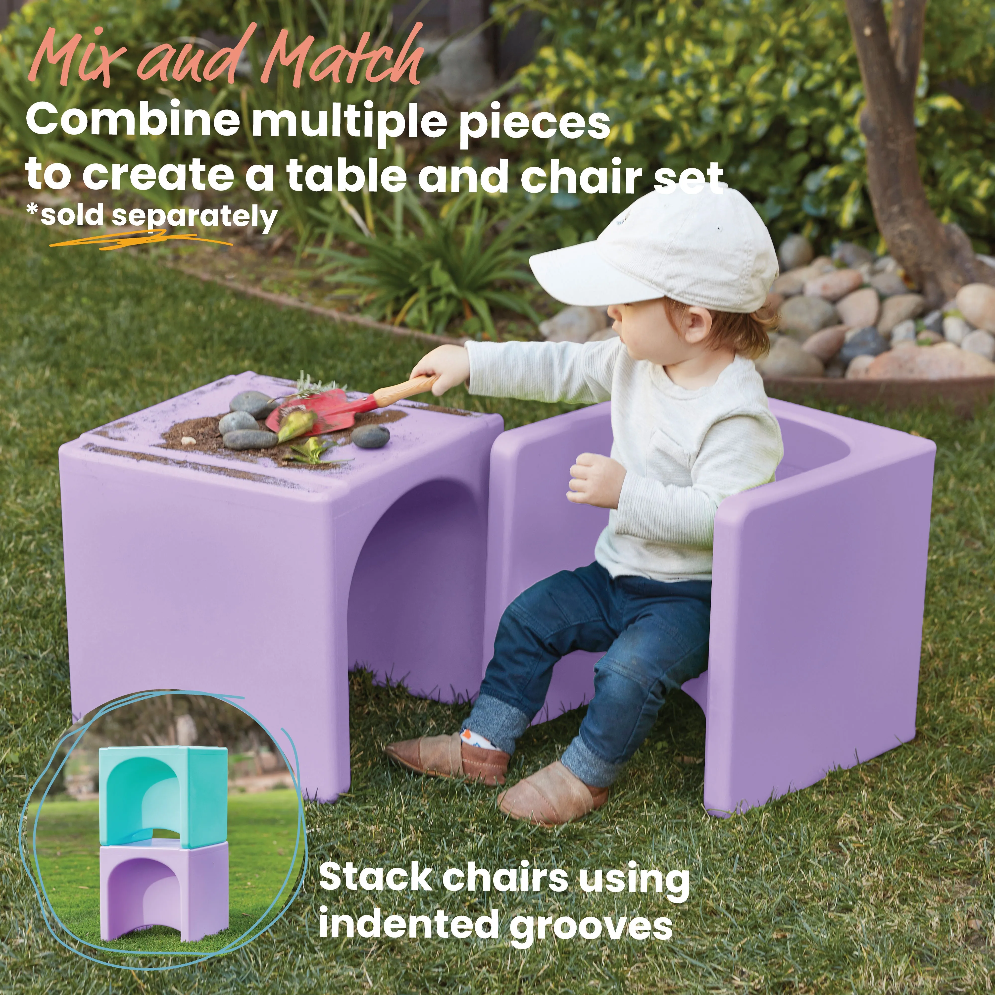 Tri-Me 3-In-1 Cube Chair, Kids Furniture