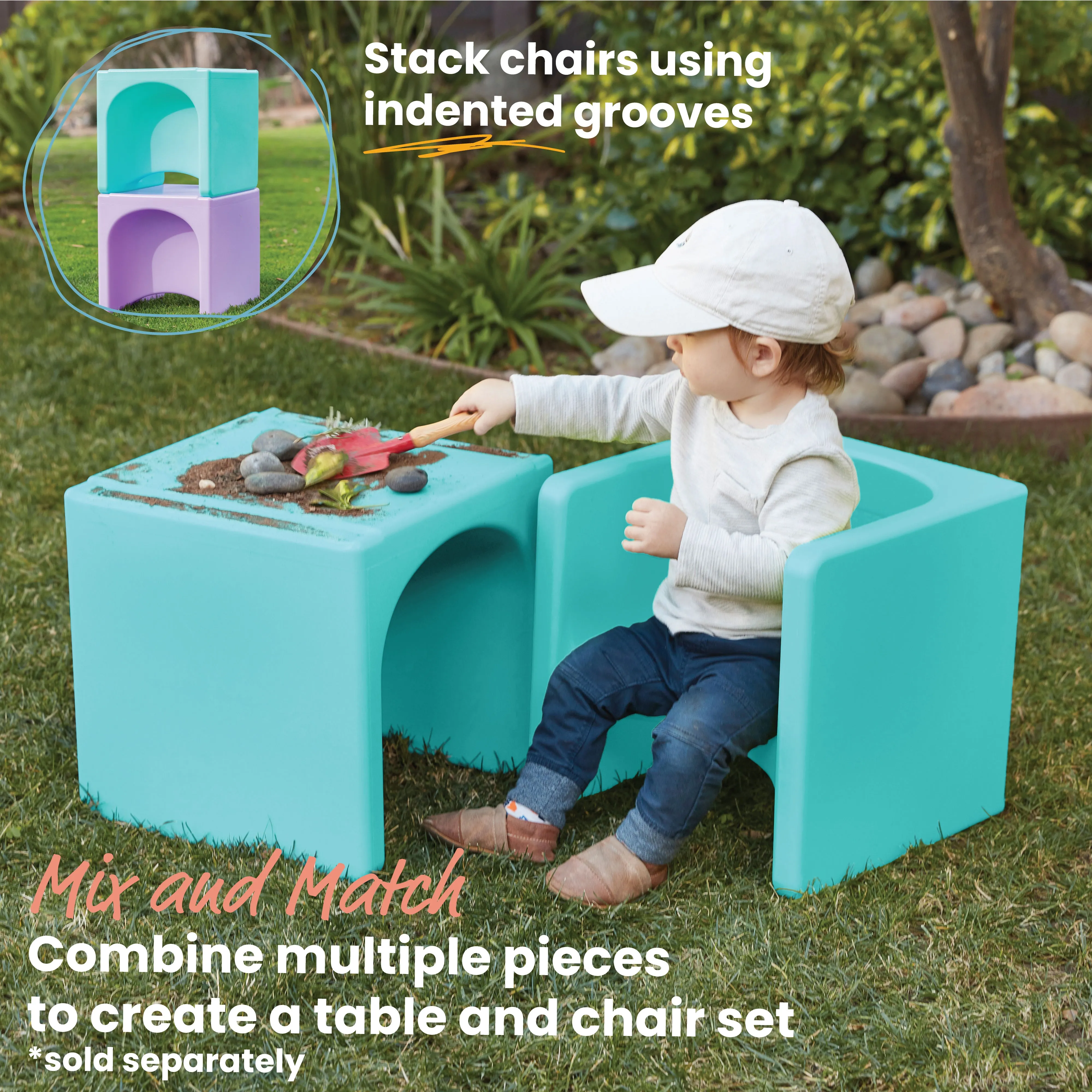 Tri-Me 3-In-1 Cube Chair, Kids Furniture