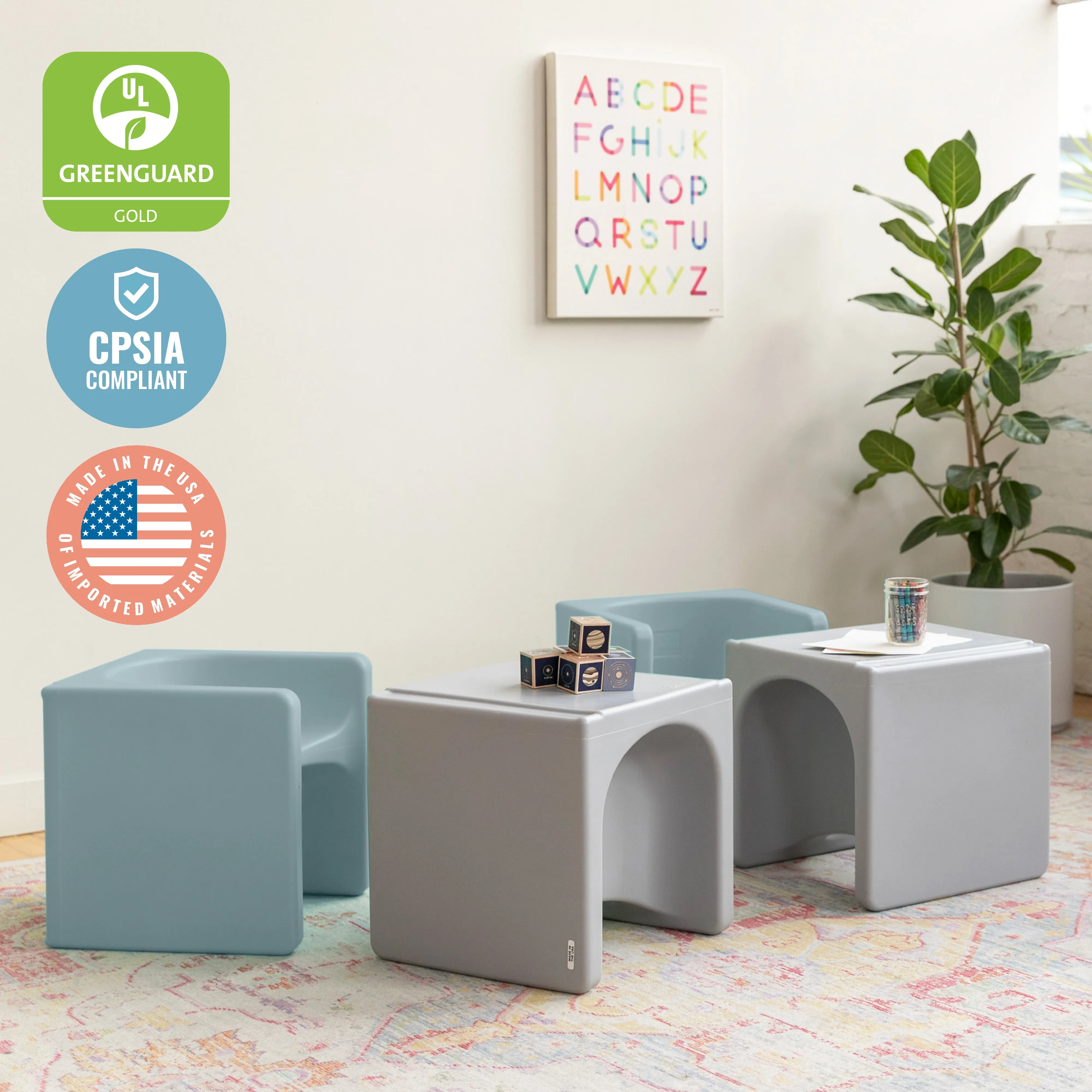 Tri-Me 3-In-1 Cube Chair, Kids Furniture