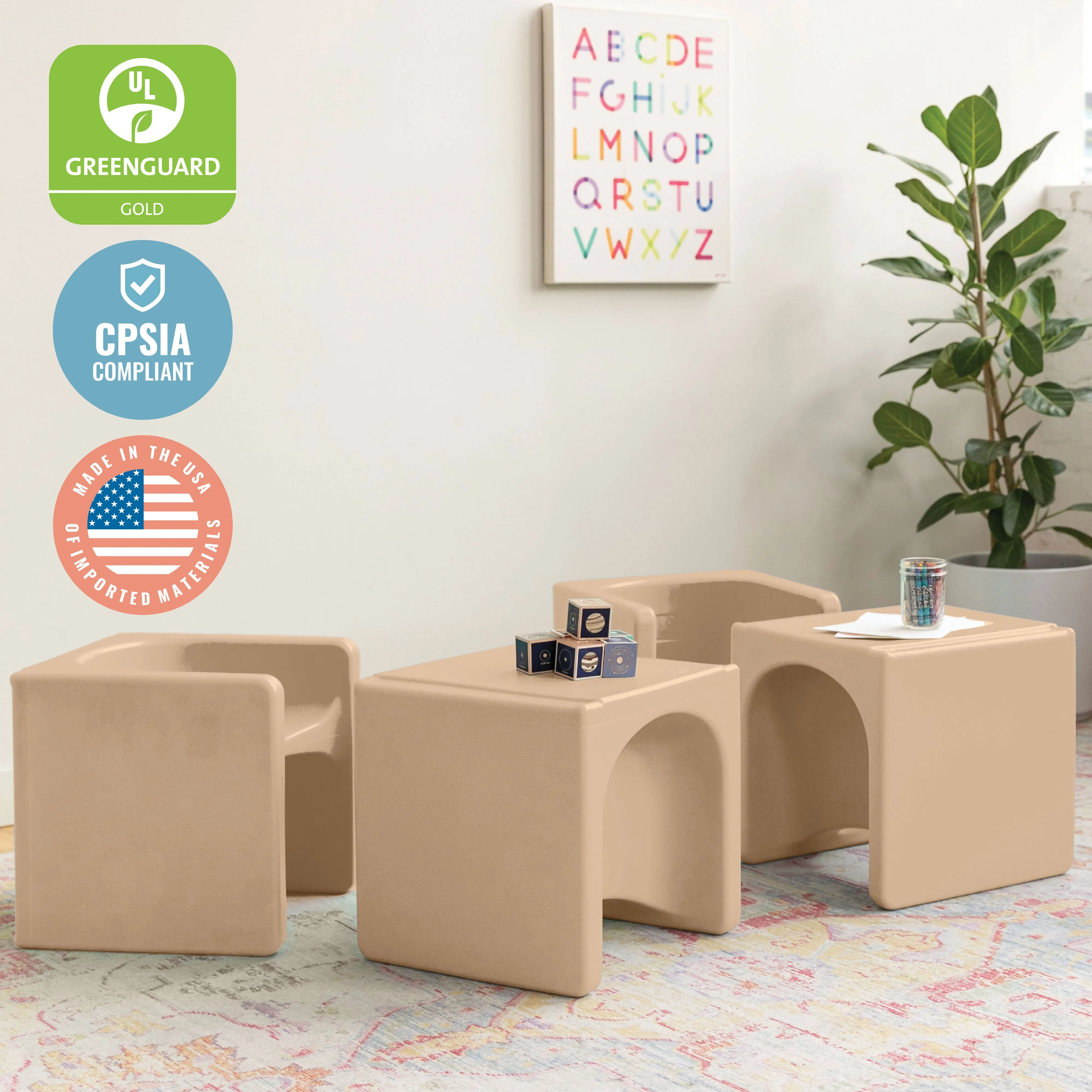 Tri-Me 3-In-1 Cube Chair, Kids Furniture