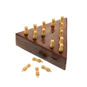 Triangle Peg Board Game - Handcrafted Wood