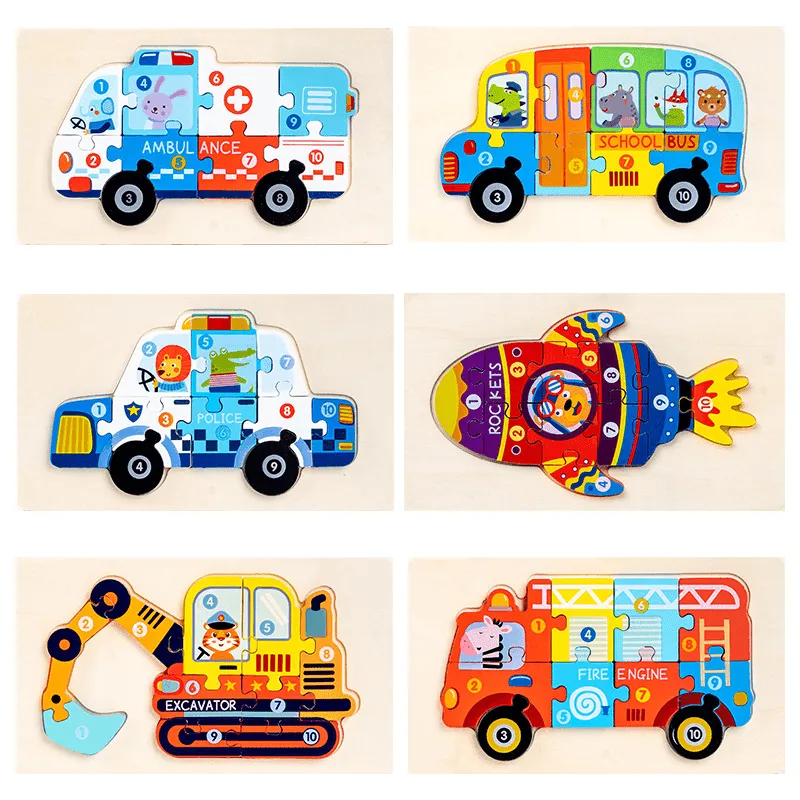 Wooden Educational Puzzle - Vehicles - Wooden jigsaw puzzles