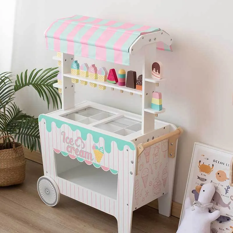 Wooden Ice Cream Vending Cart